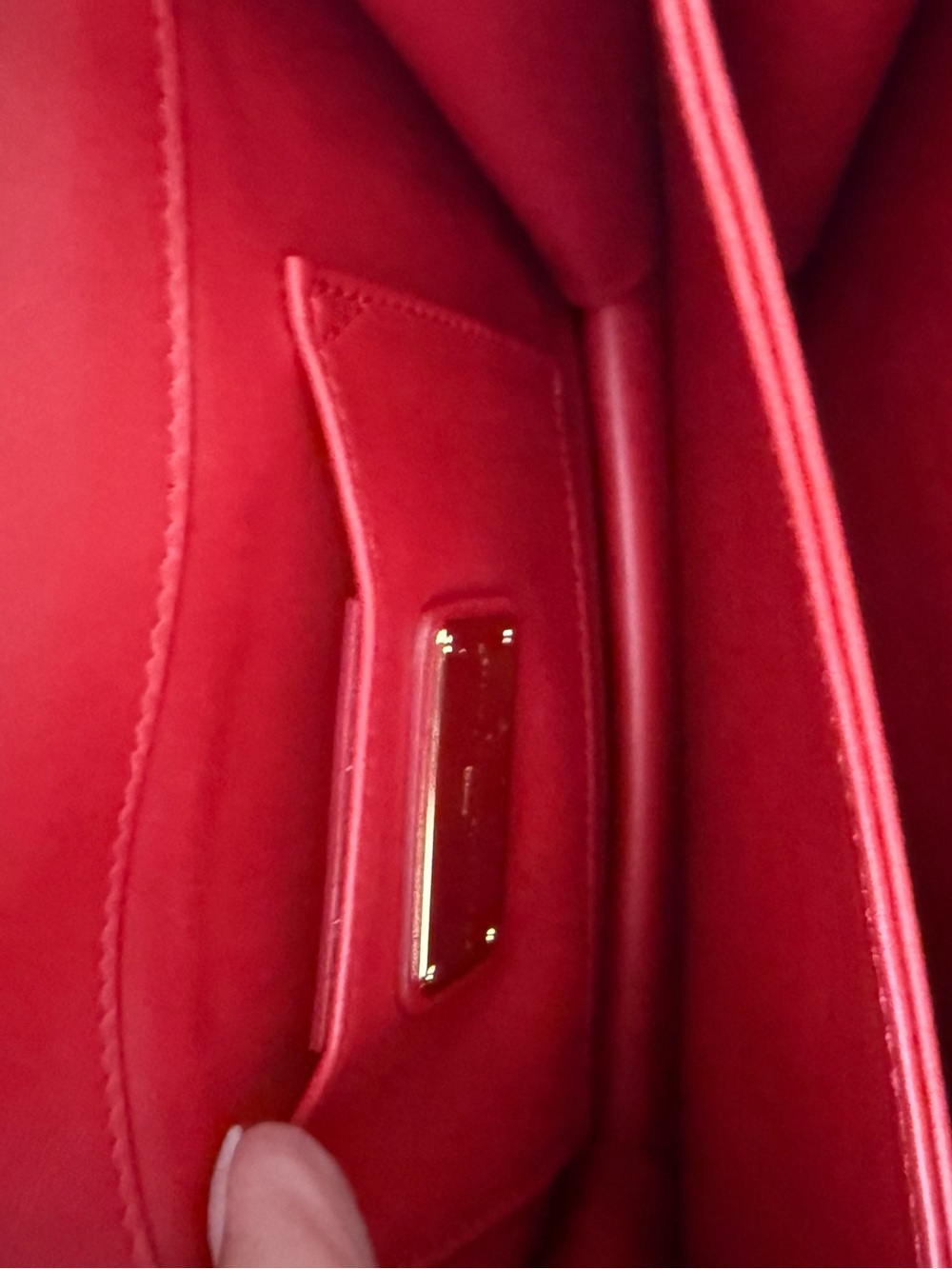 Authentic Ferragamo Red Leather Gancini Crossbody Bag with Gold hardware - Picture 5 of 11